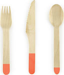 Wooden Cutlery Orange set of 18 pieces.