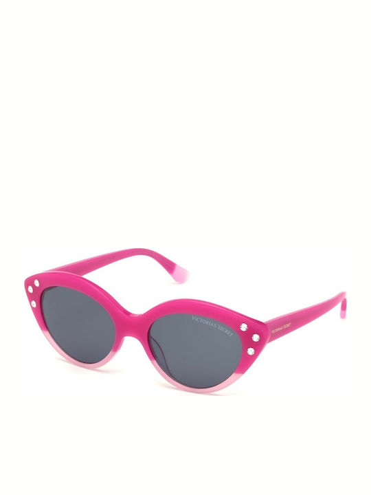 Victoria's Secret Women's Sunglasses with Pink Plastic Frame and Gray Lens VS0009 72C