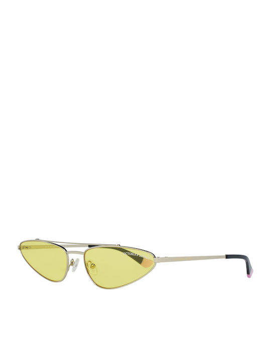 Victoria's Secret Women's Sunglasses with Gold Metal Frame and Yellow Lens VS0019 28G