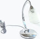 Geleris 1 Metal Table Lamp for Socket E14 with Transparent Shade and Silver Base