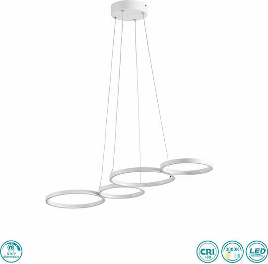 Wofi Vika Pendant Light White Rail 88x150cm