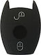 Silicone Car Key Cover Case with 2 Buttons for Mercedes Benz Black