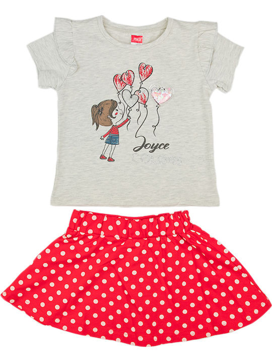 Joyce Kids' Set with Skirt Summer 2pcs Gray