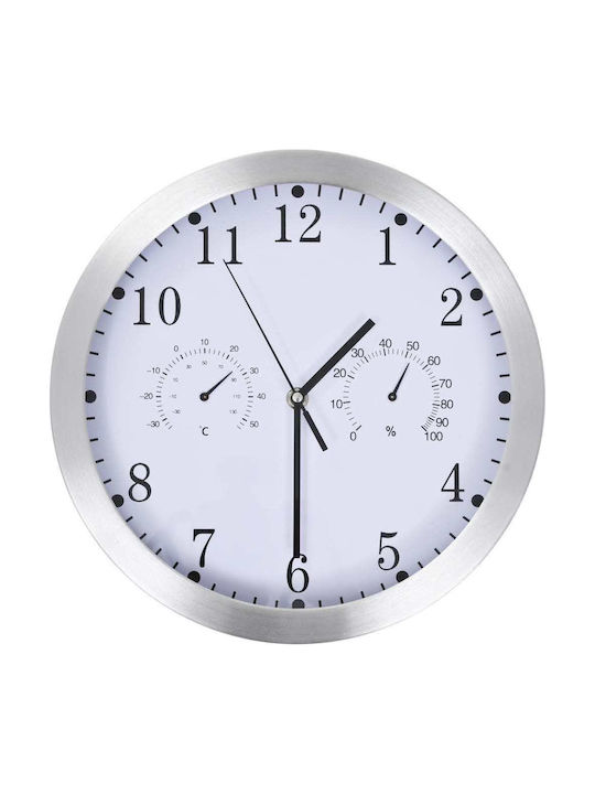 vidaXL Ρολόι Τοίχου Πλαστικό Ασημί 30cm