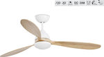 Faro Barcelona Poros Ceiling Fan 132cm with Light and Remote Control White