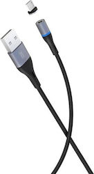 XO NB125 Geflochten / Magnetisch USB 2.0 auf Micro-USB-Kabel Schwarz 1m (16.005.0023) 1Stück