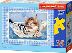 Puzzle pentru Copii Lazy Kitten pentru 4++ Ani 35buc Castorland