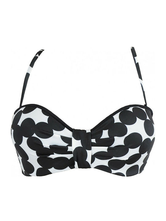 Rock Club BP-1460 Fără bretele Top bikini cu umplutură Polka Dot BP1460.aspro-mauro