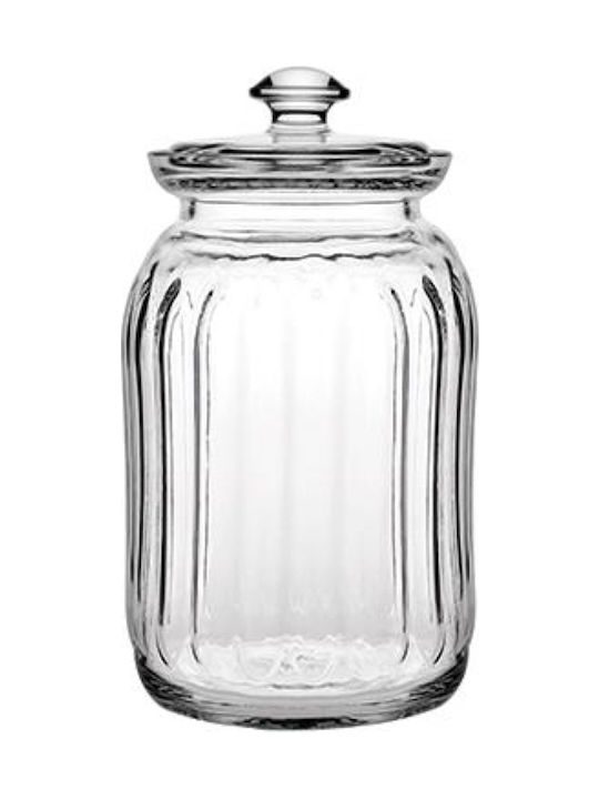 Espiel Viva Vase General Use with Lid Glass Transparent 1500ml