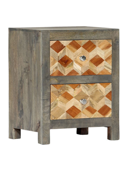 Bedside Table of Solid Wood Μασίφ Ξύλο Μάνγκο 4...