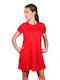 Only Sommer Mini T-Shirt Kleid Rot