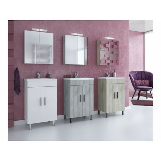 Drop Roma 50 Waschtisch mit Waschbecken & Spiegel Glanzlack L50xB39xH80cm Beige