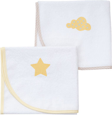 Mother Baby Cloud Star Waterproof Changing Pads Yellow 60x80cm. 2pcs