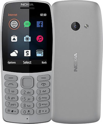 Nokia 210 Dual SIM Κινητό με Κουμπιά (Ελληνικό Μενού) Γκρι