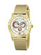 Decerto Flirty Watch Chronograph with Gold Metal Bracelet