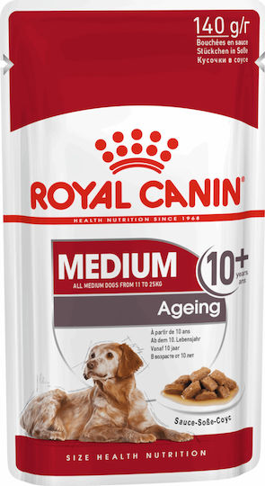 Royal Canin Medium Ageing 10+ Wet Food for Senior Dogs in Pouches with Meat 140gr