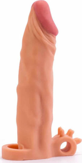 Lovetoy Pleasure X-tender Series Vibrating Penis Sleeve Προέκταση Πέους με Δόνηση Flesh 19cm