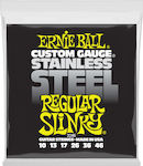 Ernie Ball Set of Stainless Steel Strings for Electric Guitar Slinky Wound Regular 10 - 46"
