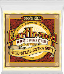 Ernie Ball Earthwood 80/20 Bronze Σετ Χορδών 80/20 Bronze Ακουστικής Κιθάρας 10 - 50" Silk & Steel Extra Soft