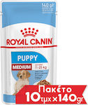 Royal Canin Medium Υγρή Τροφή για Κουτάβι σε Φακελάκι 10 x 140γρ.