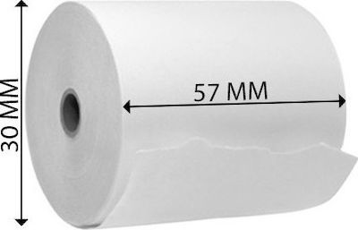 Thermal Rolls Cash Register Paper Tape W57xD30mm 8m 55gr/m²