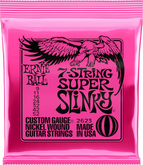 Ernie Ball Slinky 7-String Set Nickel Wound Electric Guitar Strings 9 - 52 Super