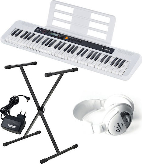 Casio Keyboard CT-S200 with 61 Keys Standard Touch with Stand, Headphones and Music Stand White Set 2