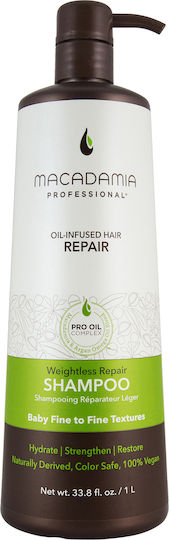 Macadamia Weightless Repair Shampoos Reconstruction/Nourishment & Hydration for Fragile, Αντι-Θραύση Hair 1000ml