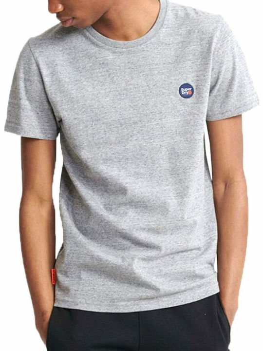 Superdry Embroidered Cotton Herren T-Shirt Kurzarm Gray
