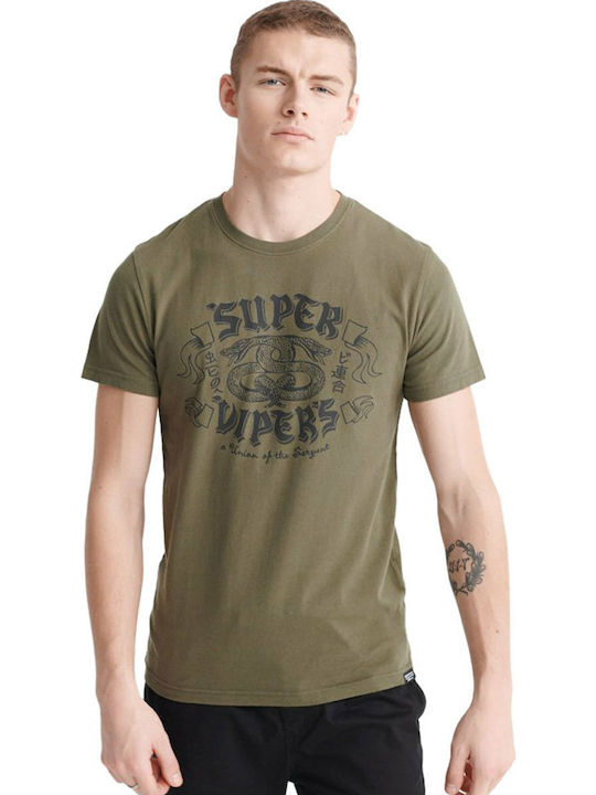 Superdry Military T-shirt Bărbătesc cu Mânecă Scurtă Olive