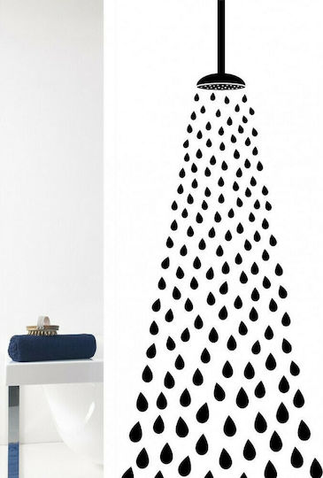 Dimitracas Shower Shower Curtain 180x200cm White Black