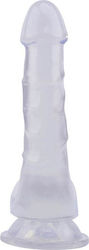 Chisa Novelties Hi Rubber Dildo realist cu Testicule și Ventuză Transparent 20cm