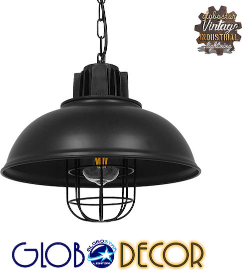 GloboStar Harrow Pendant Light Black Grid with Socket E27 33x33x32cm