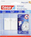 Tesa Metallic Hanger Kitchen Hook with Sticker White 2pcs 77762