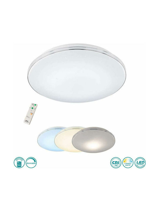 Wofi Impress Modern Metallic Ceiling Mount Light with Integrated LED in White color
