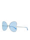 Victoria's Secret Women's Sunglasses with Silver Metal Frame and Light Blue Lens PK0012 16X