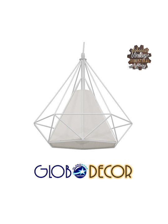 GloboStar Kairi Deckenleuchte Weißes Raster mit Lampenbirnensockel E27 38x39x39cm