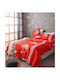Palamaiki Single Bed Kids Fitted Sheets Set Cotton Olympiacos BC5 Red 3pcs 110x200cm