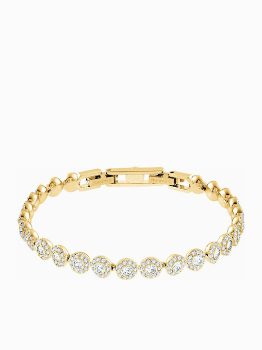Swarovski Angelic Medium Γυναικείο Βραχιόλι Ροζέτα από Ατσάλι Επιχρυσωμένο 16.5cm