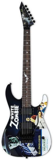 ESP LTD KH-WZ White Zombie Electric Guitar Stratocaster with HH Pickup Configuration Black