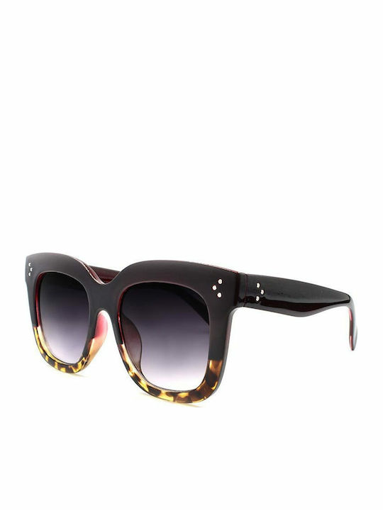 Awear Como Women's Sunglasses with Multicolour Tartaruga Plastic Frame and Purple Gradient Lens