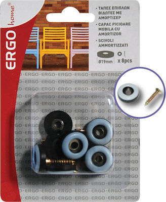 ERGOhome 570607.0000 Round Furniture Protectors with Screw 19mm 8pcs