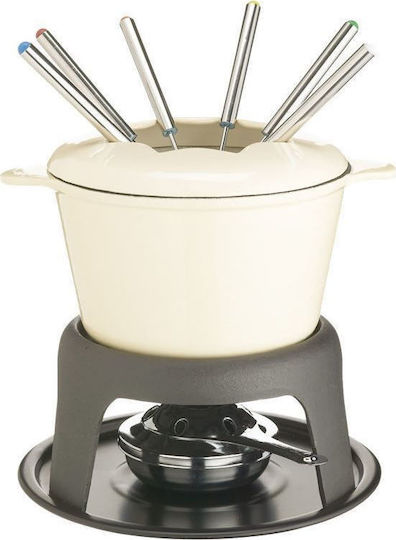 Kitchen Craft MasterClass Σκεύος για Φοντύ με Ρεσώ από Μαντέμι 6 Ατόμων Μπεζ 17x17x21εκ.