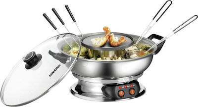 Unold Asia Electric Stainless Steel Fondue Pot for 6 Persons Silver 30x30x22cm