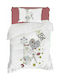 Rythmos Kids Duvet Set Single with Pillowcase Kids Cool White 155x230cm
