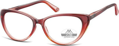 Montana Eyewear MR64 Women's Reading Glasses +2.50 Red MR64 MR64B