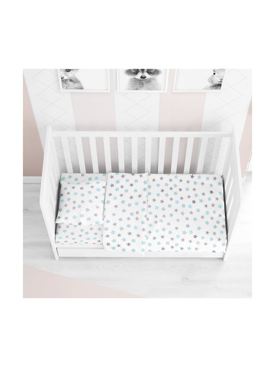Dimcol Star Baby Sheet Cradle Cotton Light Blue...