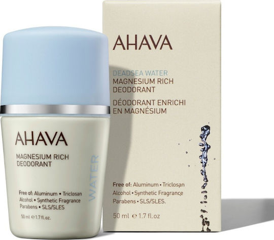 Ahava Deadsea Water Magnesium Rich Αποσμητικό σε Roll-On Χωρίς Αλουμίνιο 50ml