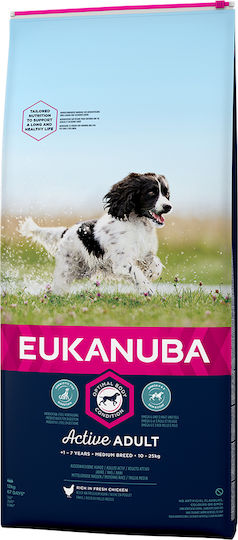 Eukanuba Active Adult Medium Breed 12kg Dry Food for Adult Medium Breed Dogs with Chicken
