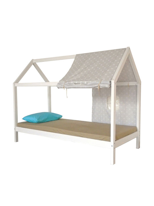 Παιδικό Κρεβάτι Τύπου Montessori Μονό για Στρώμα 90x200cm Λευκό Pixie